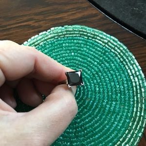 Two Carat Black Diamond in Sterling Silver